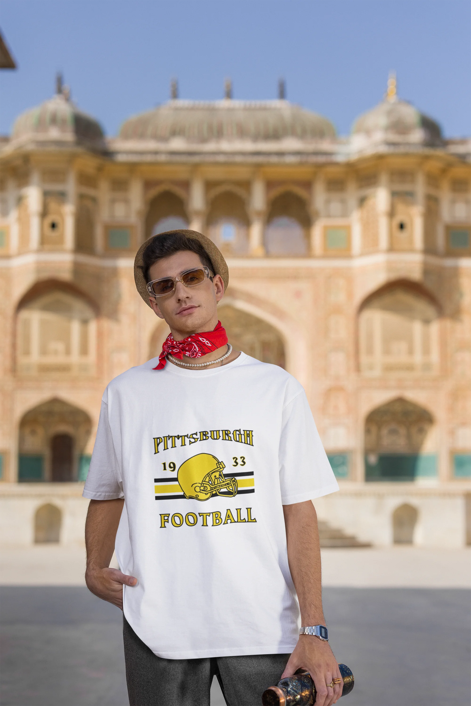 Pittsburgh Football  | Retro Theme | Premium Oversized Half Sleeve Unisex T-Shirt