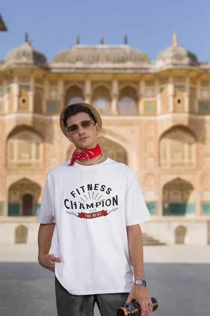 Fitness Champion | Retro Theme | Dropped Sleeve Unisex Tee