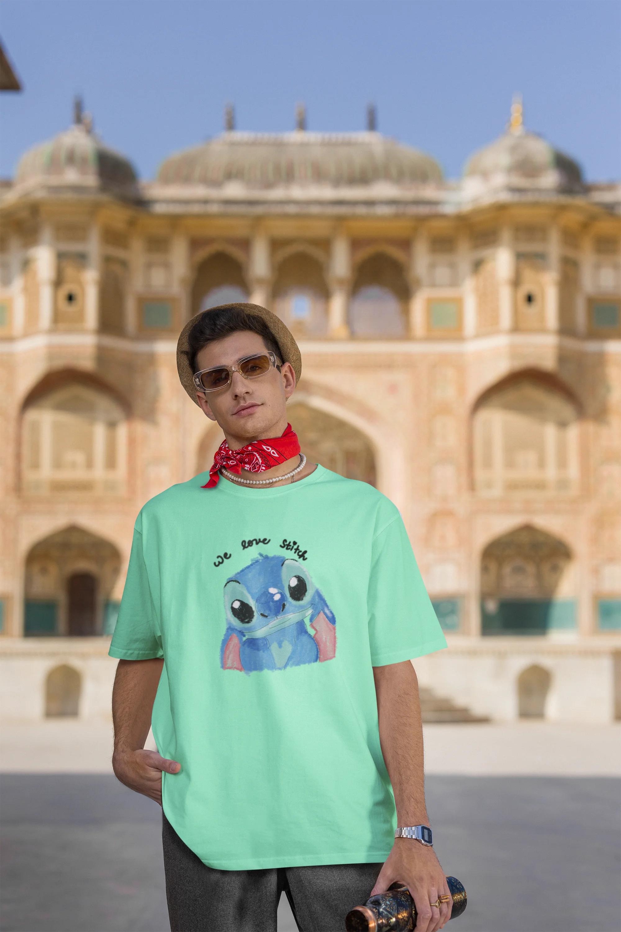 We love stitch | Disney | Premium Oversized Half Sleeve Unisex T-Shirt