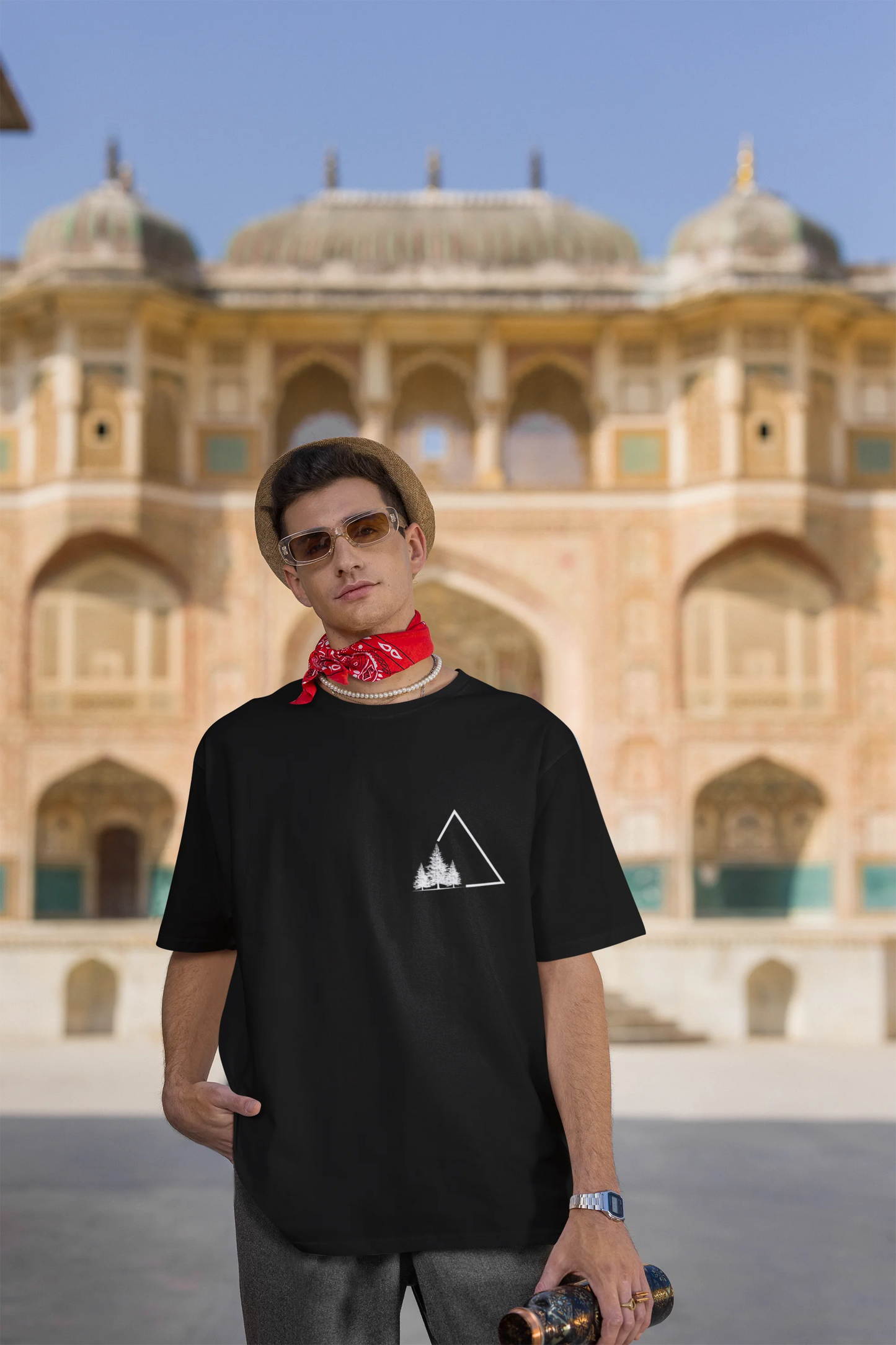 Triangle Tree | Minimalist | Dropped Sleeve Unisex Tee