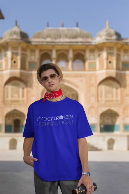 Procrastinate | Minimalist | Premium Oversized Half Sleeve Unisex T-Shirt
