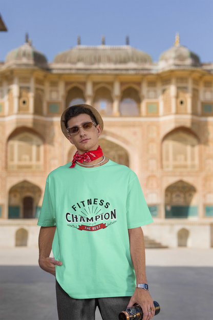 Fitness Champion | Retro Theme | Dropped Sleeve Unisex Tee