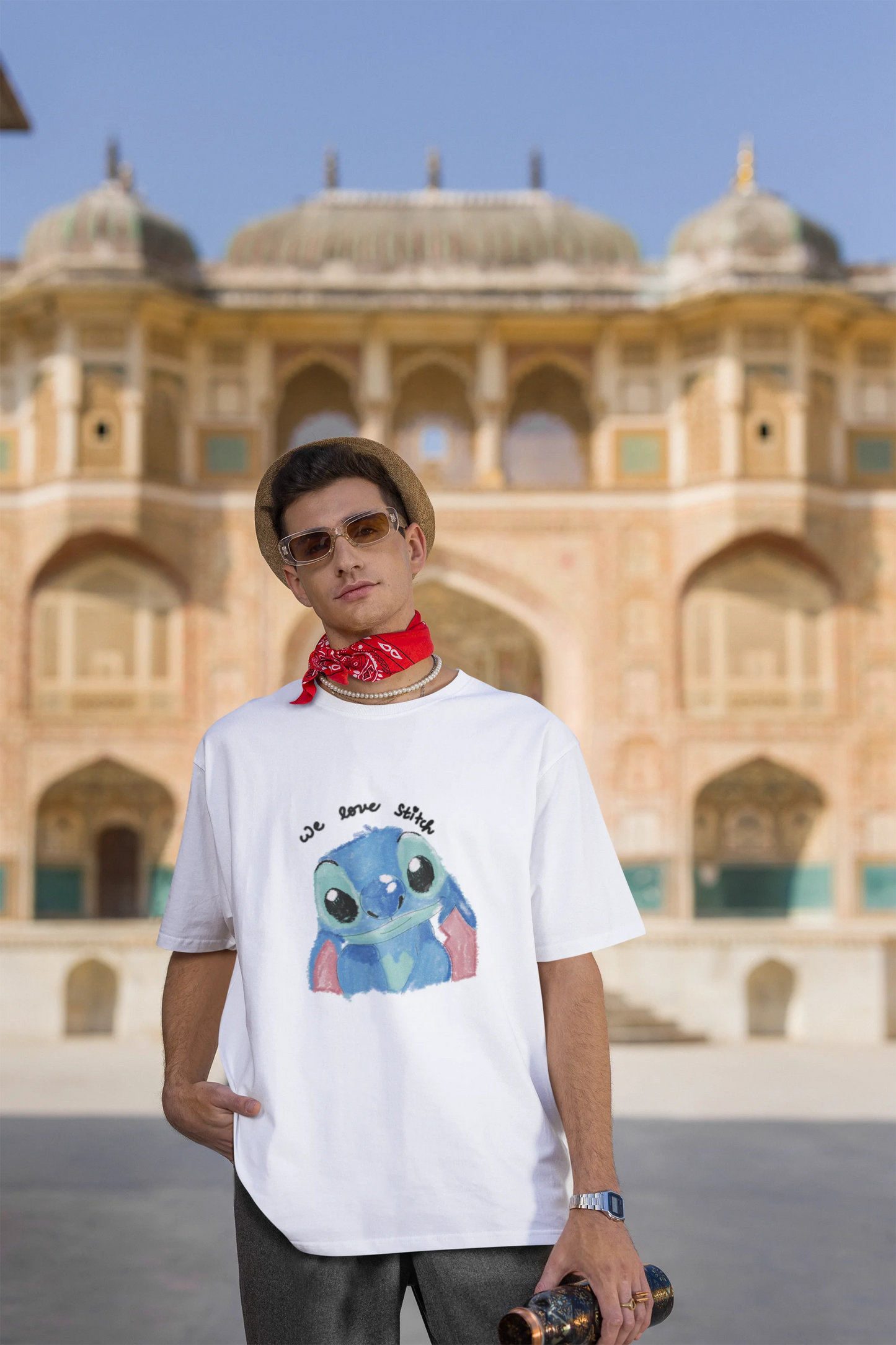 We love stitch | Disney | Dropped Sleeve Unisex Tee