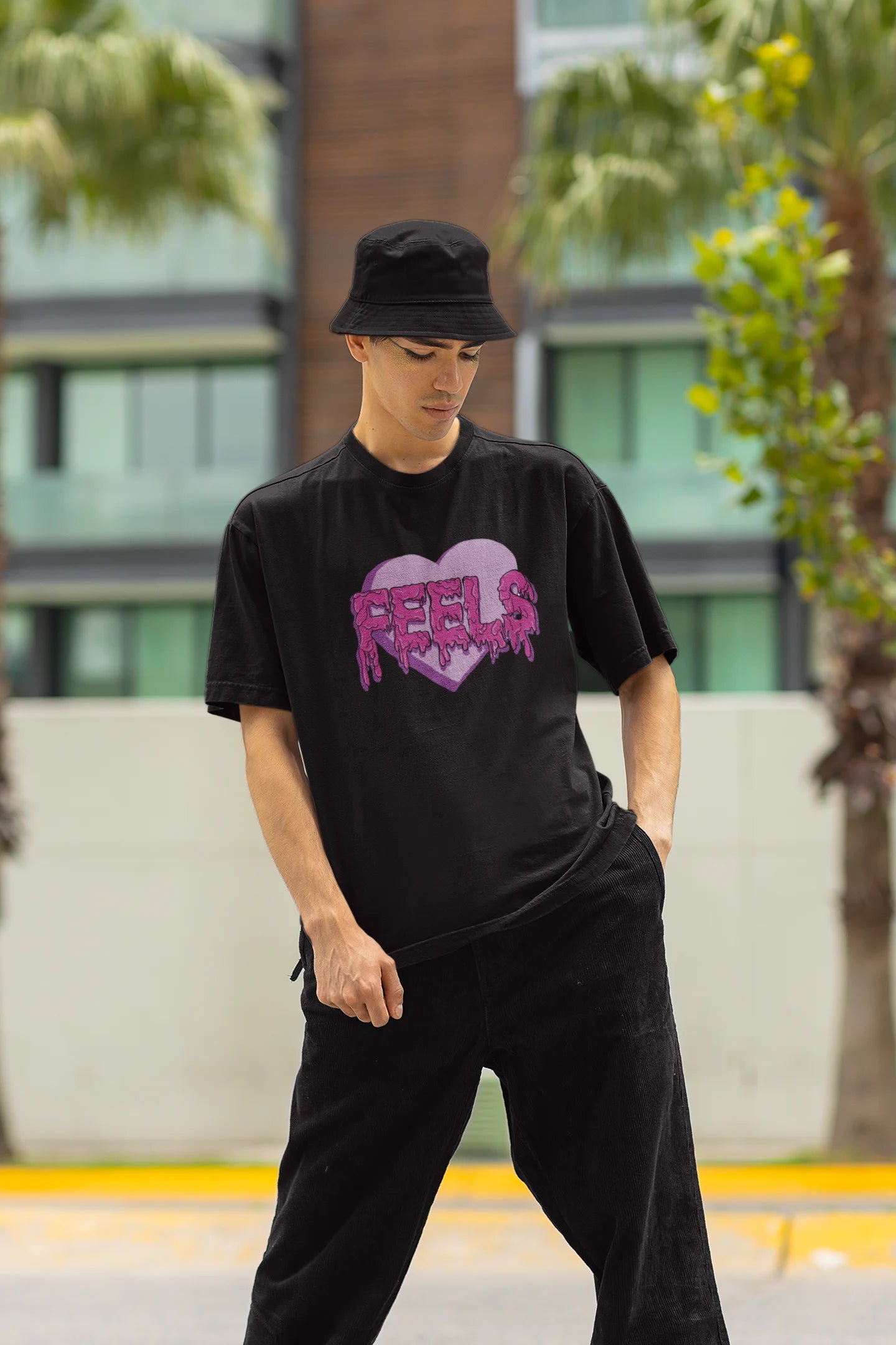 Feels | Typography | Dropped Sleeve Unisex Tee