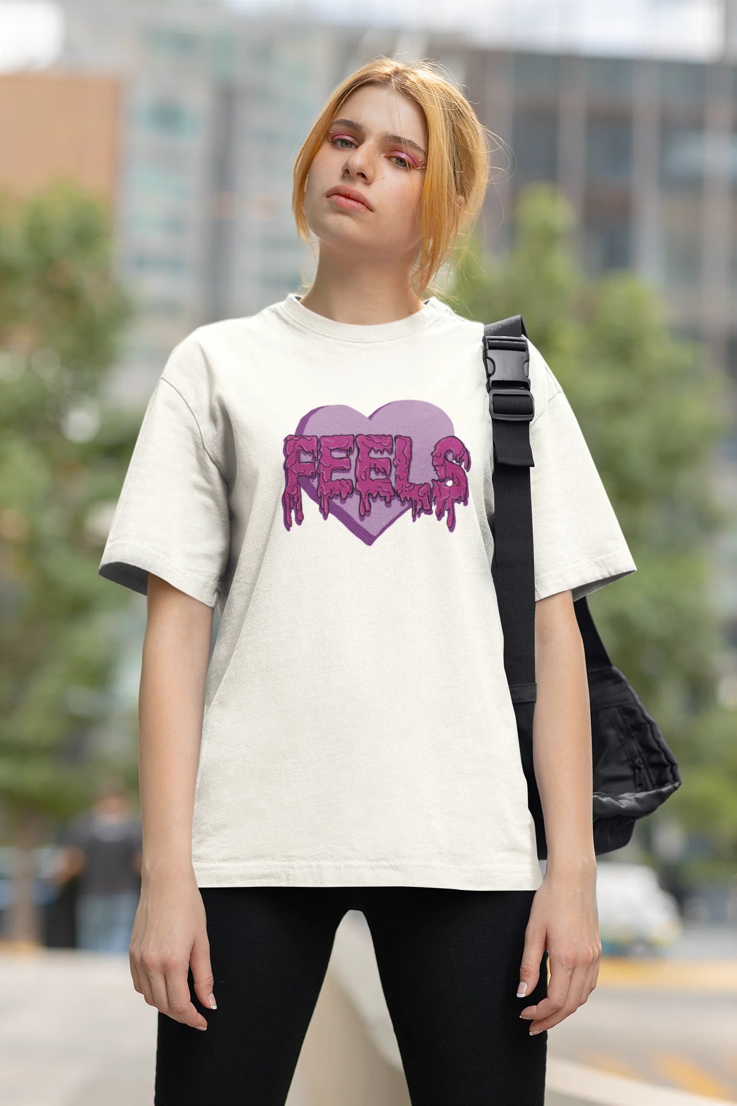 Feels | Typography | Dropped Sleeve Unisex Tee