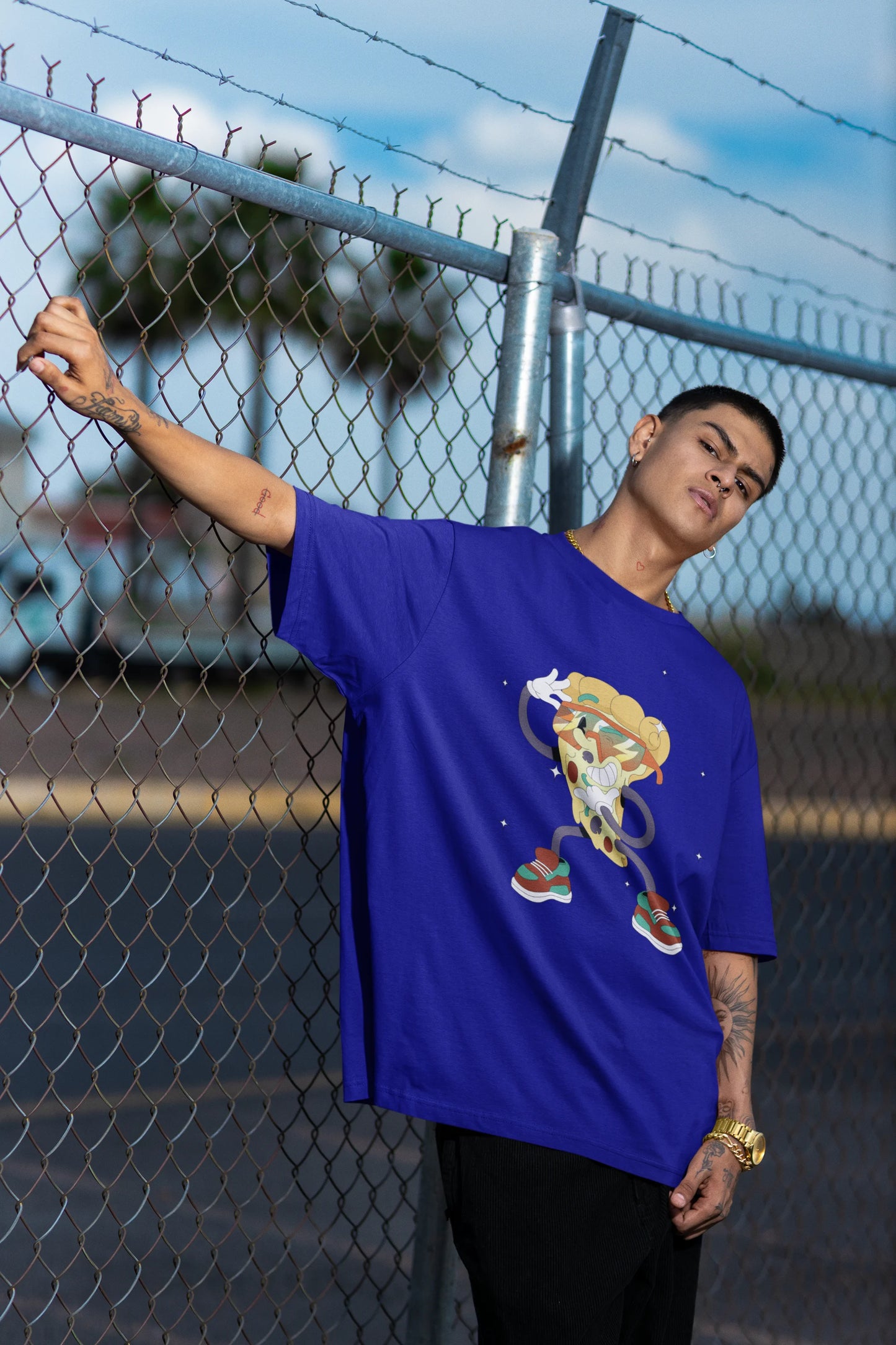 Slice, savor and smile  | Typography | Dropped Sleeve Unisex Tee