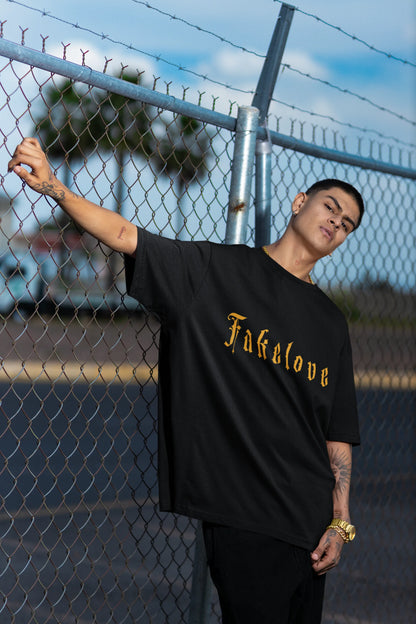 Fake Love | Brutalism | Dropped Sleeve Unisex T-Shirt