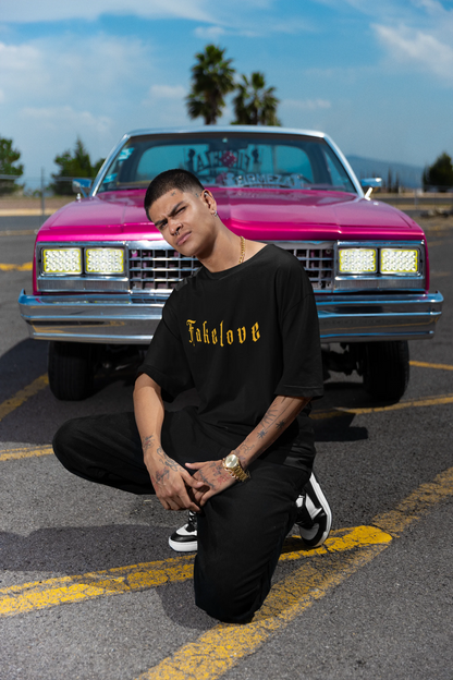 Fake Love | Brutalism | Dropped Sleeve Unisex T-Shirt