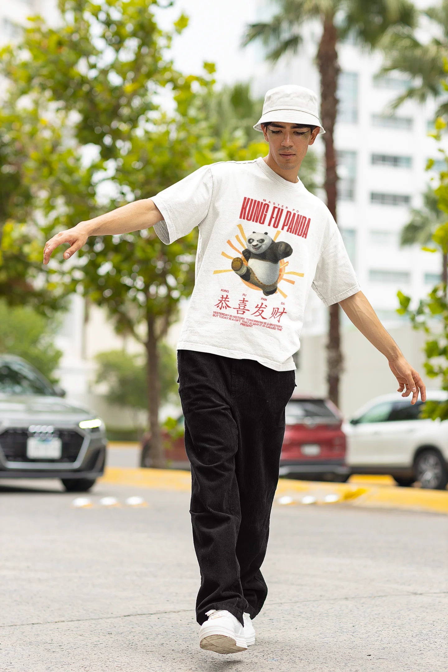 Yesterday is history | Kung Fu Panda | Dropped Sleeve Unisex Tee