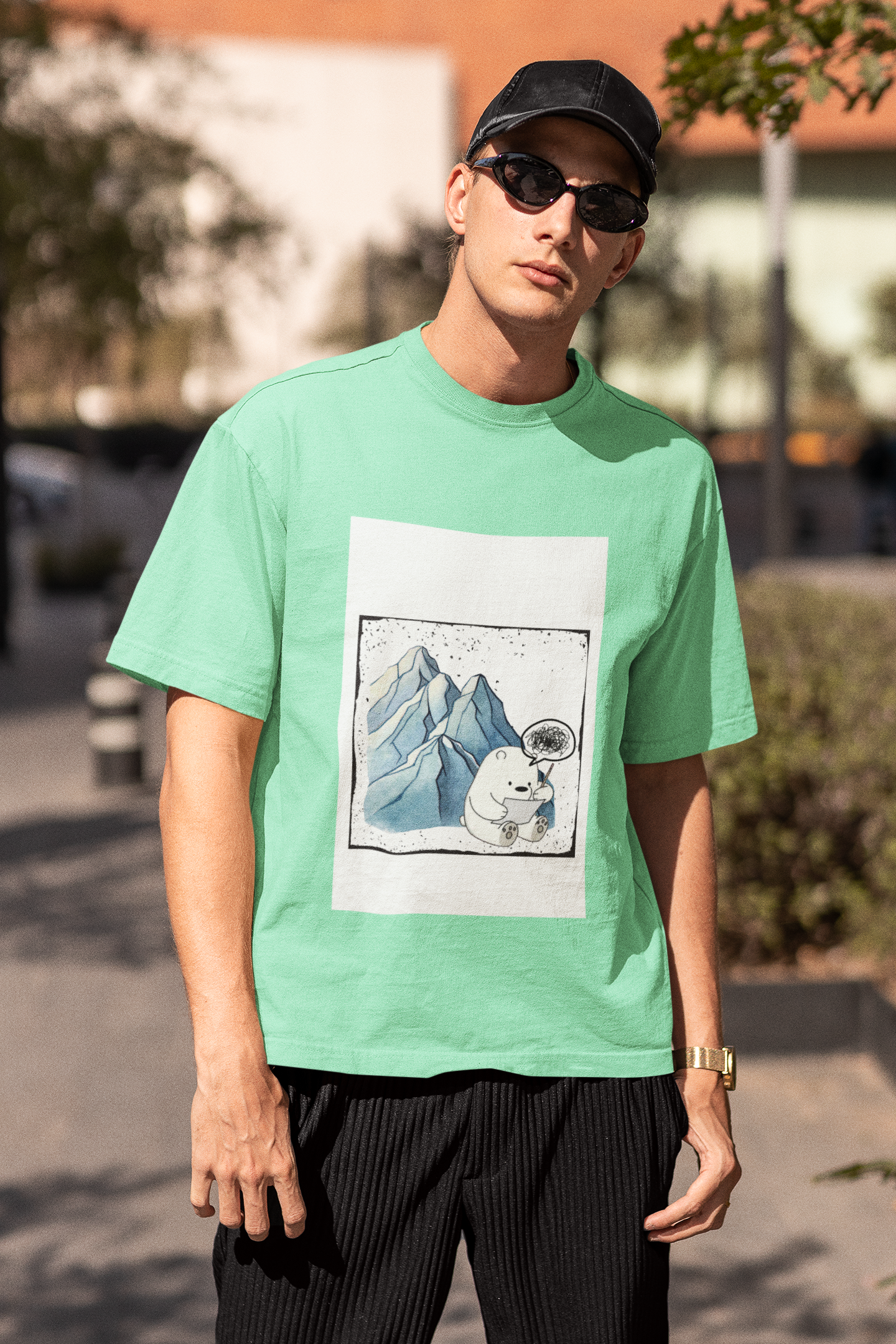 Galactic Bear | Dropped Sleeve Unisex T-Shirt
