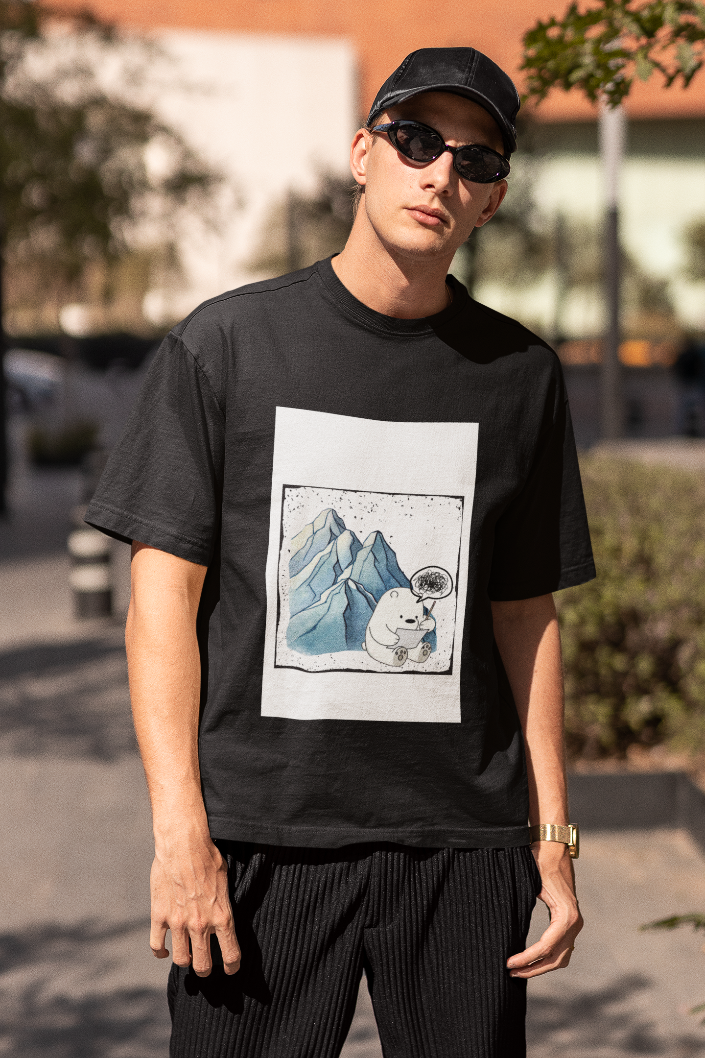 Galactic Bear | Dropped Sleeve Unisex T-Shirt