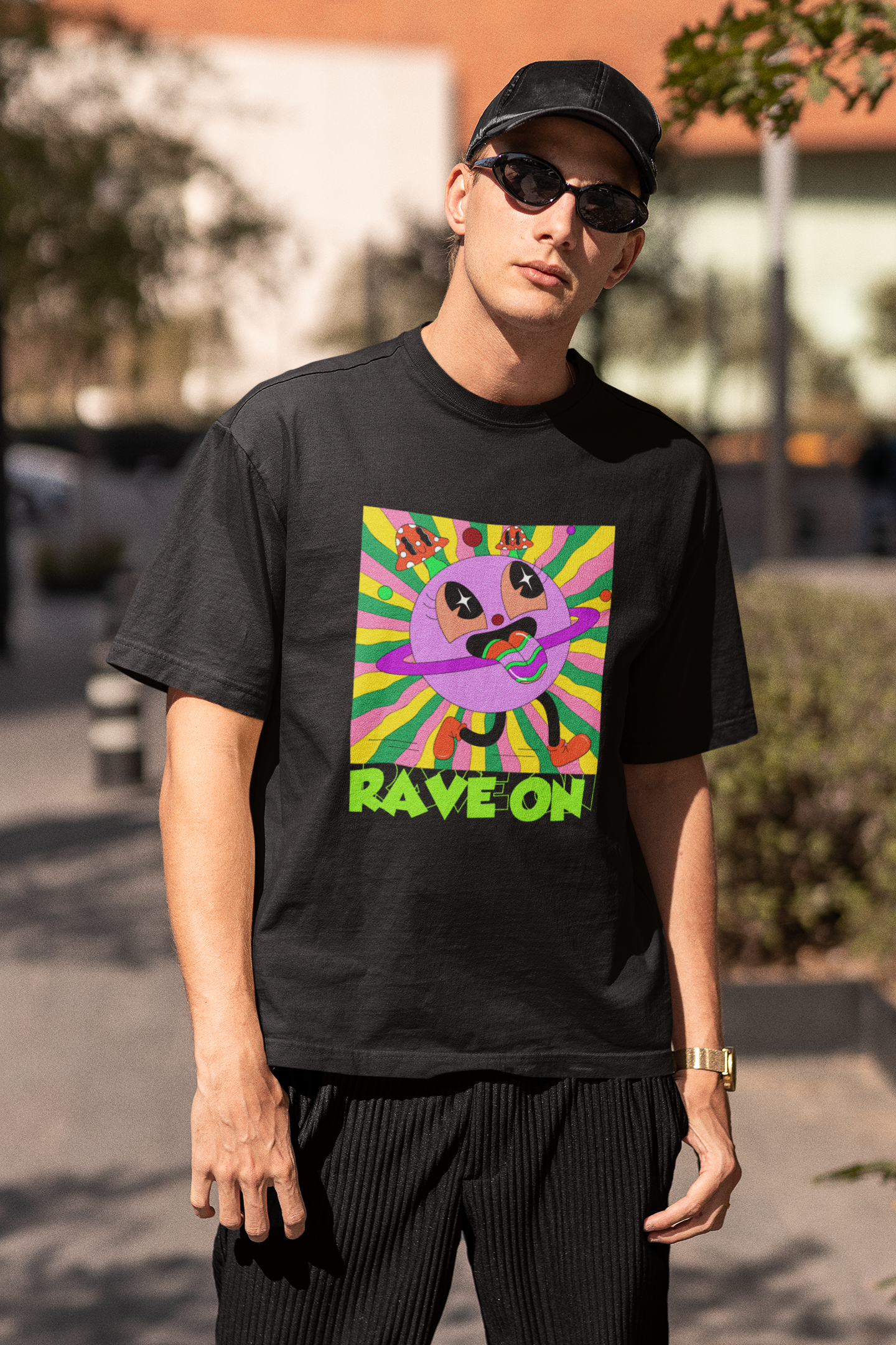 Rave on | Premium Oversized Half Sleeve Unisex T-Shirt