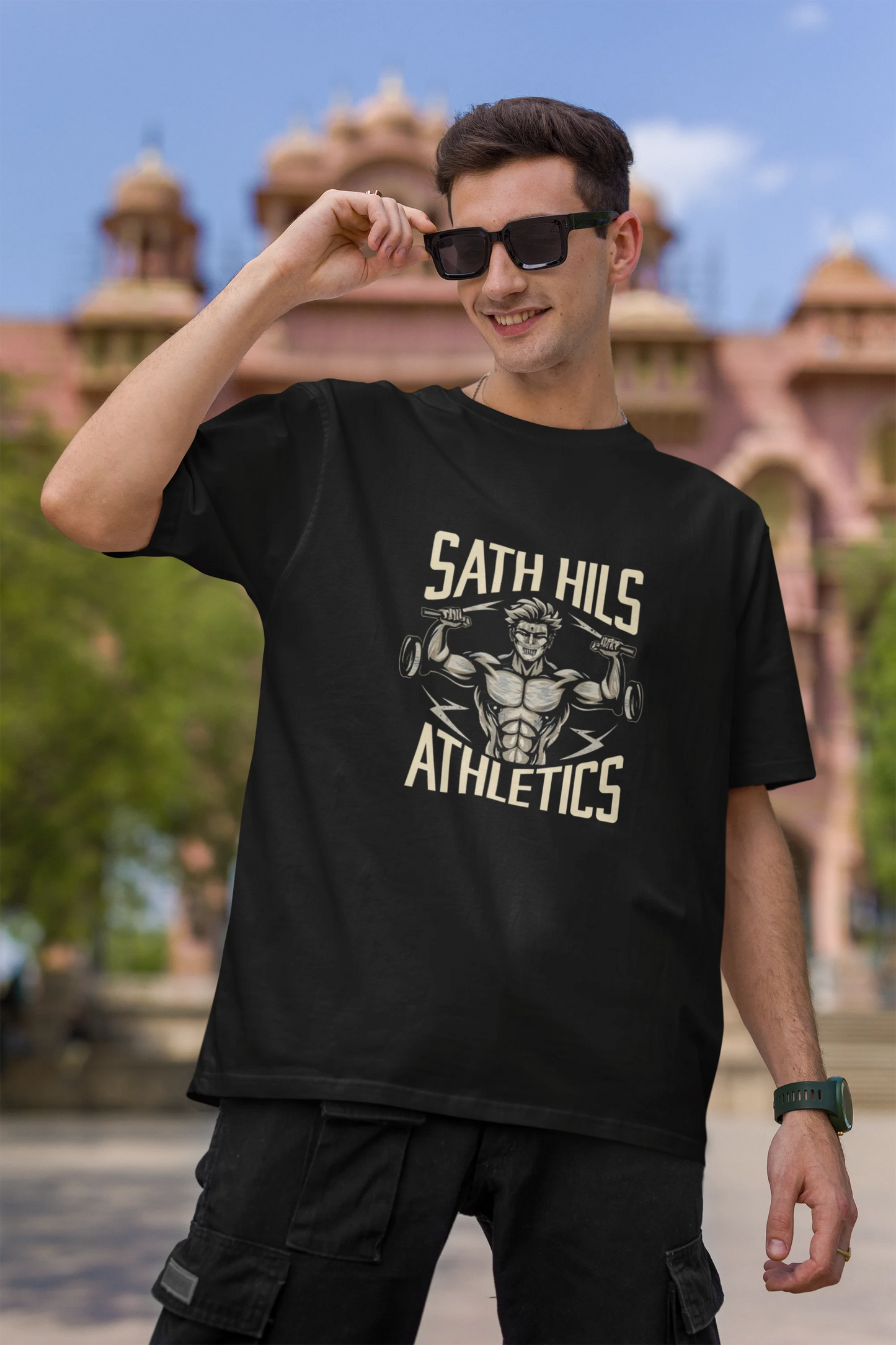 Sath Hils Athletics  | Retro Theme | Dropped Sleeve Unisex Tee