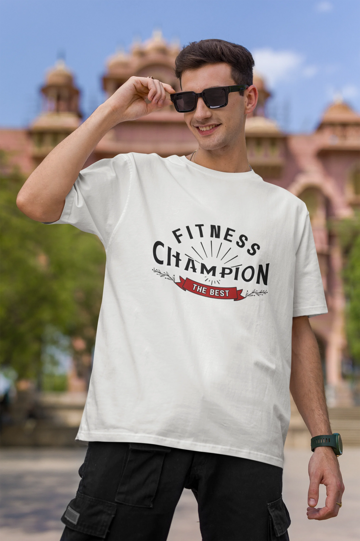 Fitness Champion | Retro Theme | Dropped Sleeve Unisex Tee