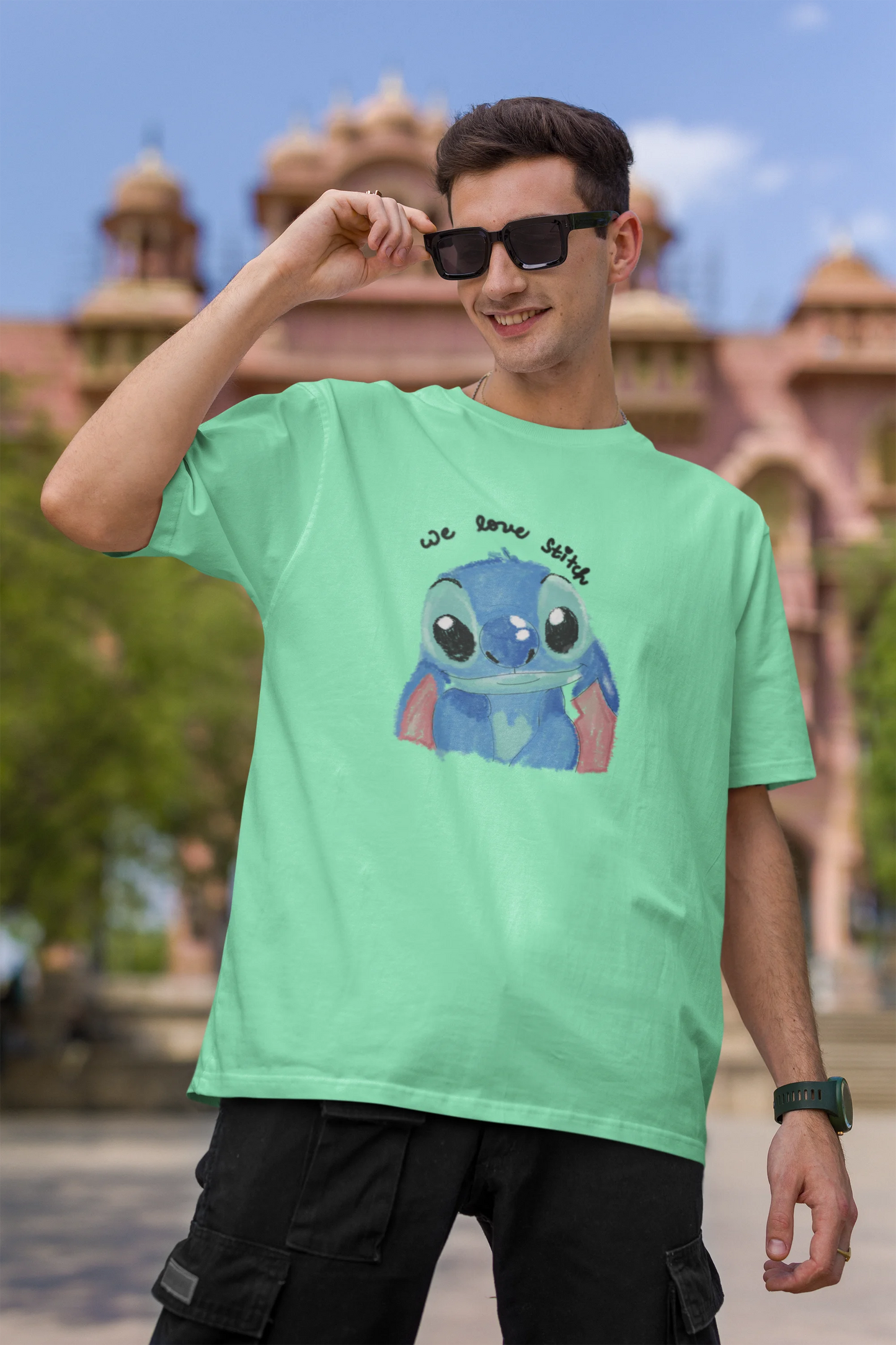 We love stitch | Disney | Dropped Sleeve Unisex Tee