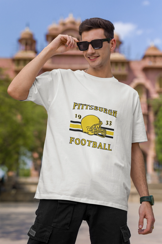 Pittsburgh Football  | Retro Theme | Dropped Sleeve Unisex Tee