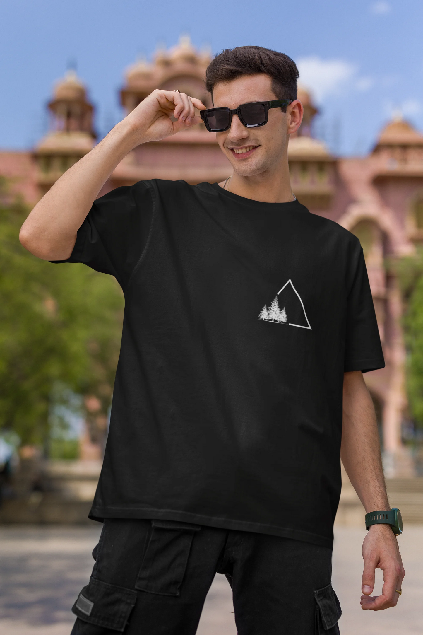 Triangle Tree | Minimalist | Dropped Sleeve Unisex Tee
