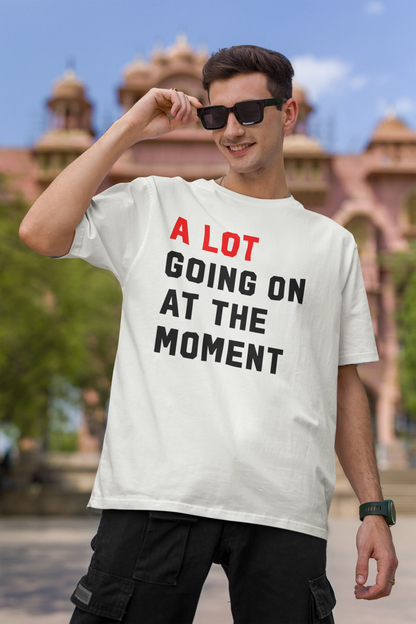 First image of Man wearing Taylor Swift Red-themed half sleeve tee, showcasing iconic eras tour merch and Taylor's Version nod