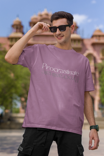 Procrastinate | Minimalist | Premium Oversized Half Sleeve Unisex T-Shirt