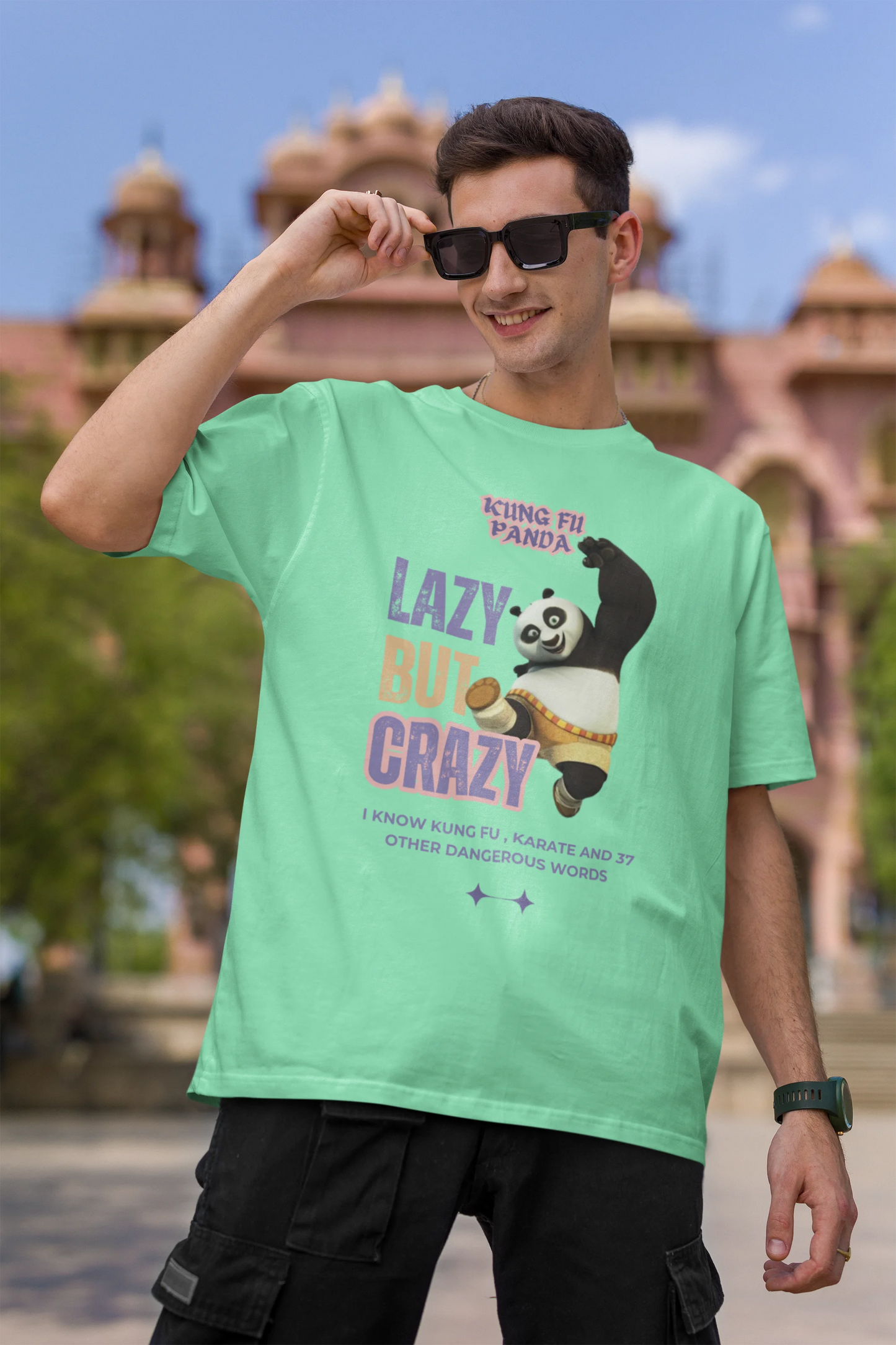 Lazy but crazy | Kung Fu Panda | Dropped Sleeve Unisex Tee