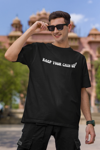 Keep your chin up | Minimalist | Dropped Sleeve Unisex Tee