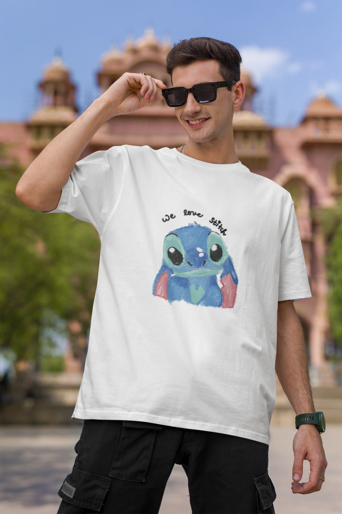 We love stitch | Disney | Dropped Sleeve Unisex Tee