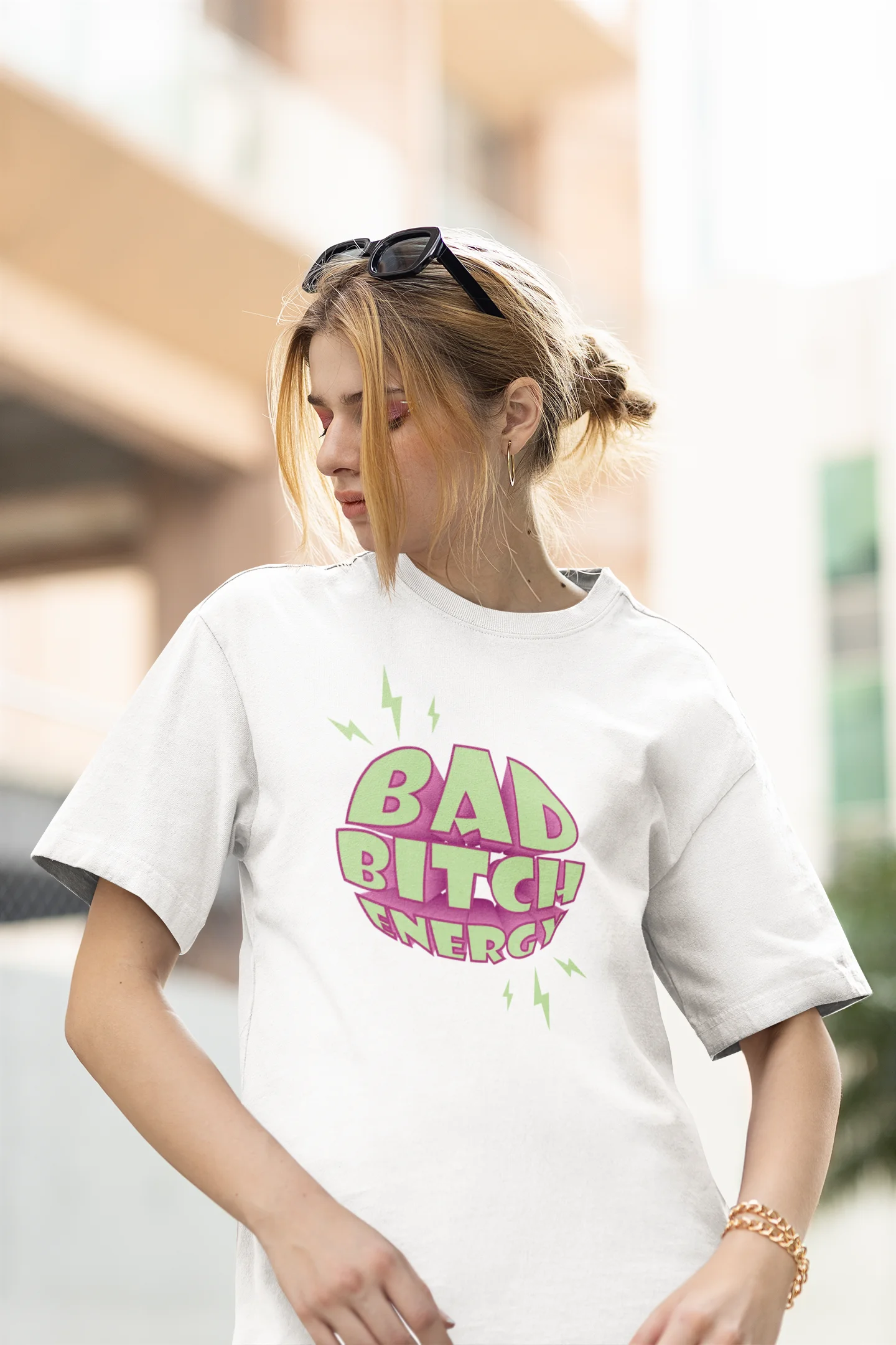 Bad Bitch Energy | Womaniya | Premium Oversized Half Sleeve Unisex T-Shirt