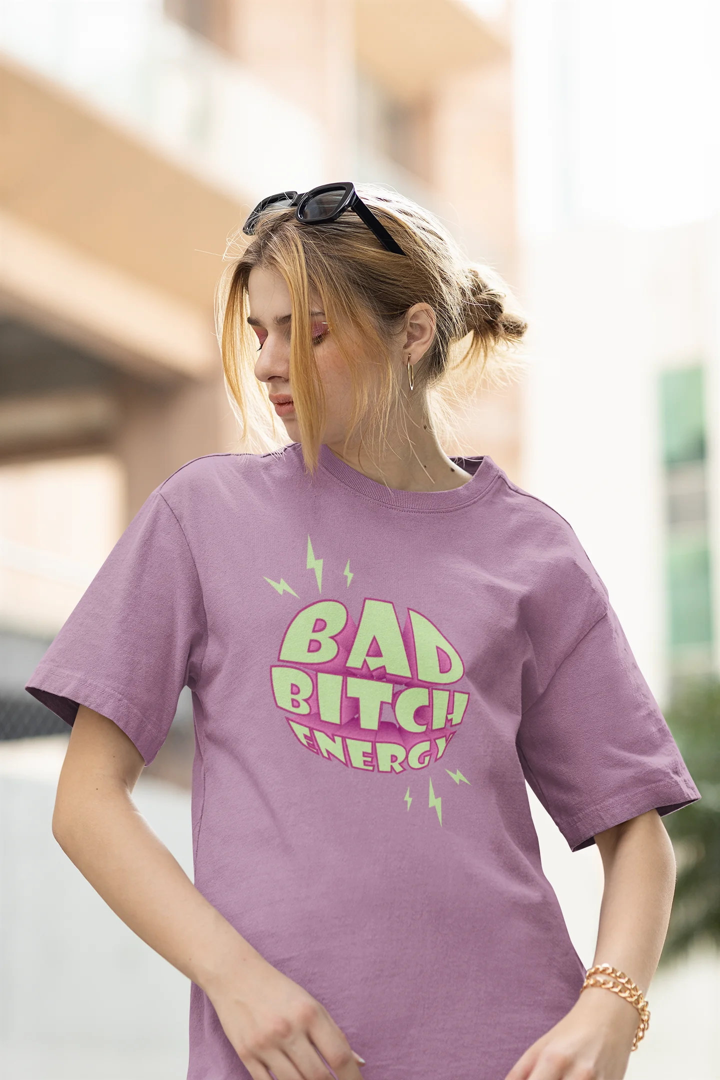 Bad Bitch Energy | Womaniya | Premium Oversized Half Sleeve Unisex T-Shirt