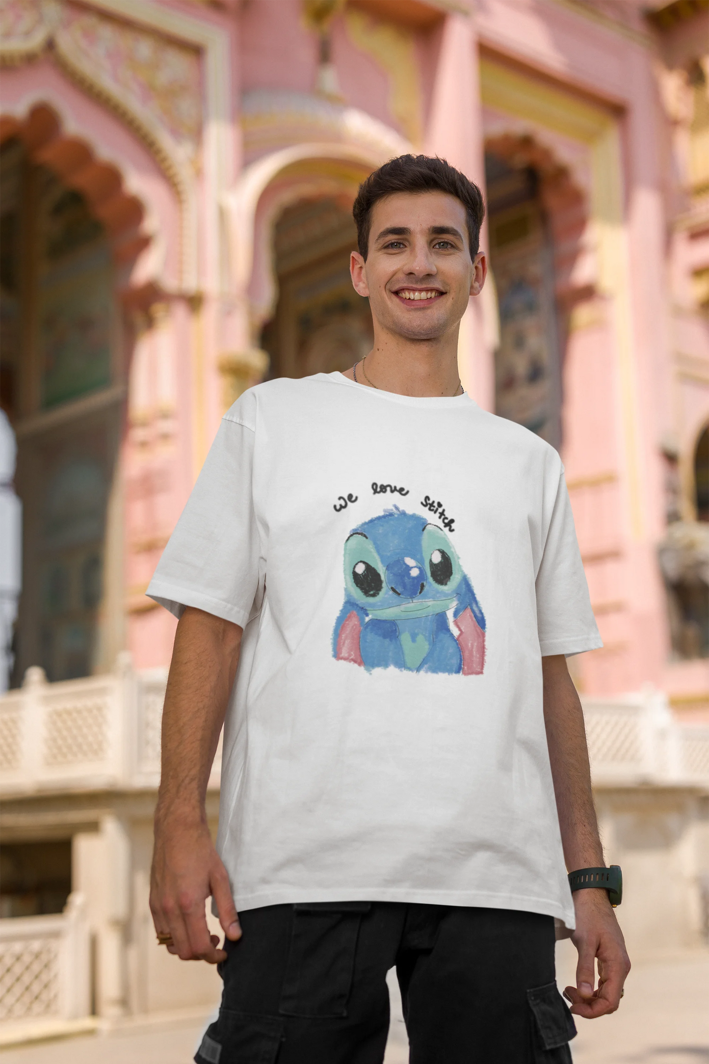 We love stitch | Disney | Dropped Sleeve Unisex Tee