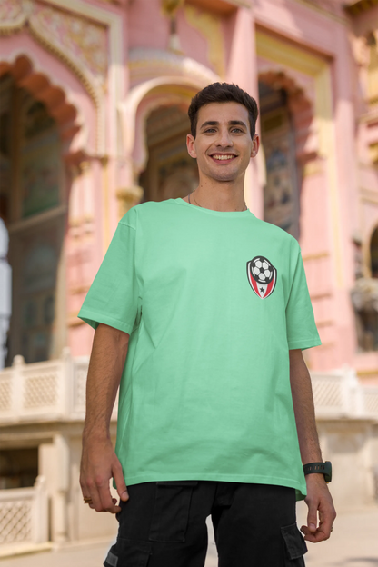 Football Badge | Minimalist | Dropped Sleeve Unisex Tee