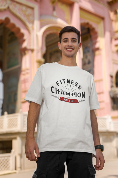 Fitness Champion | Retro Theme | Dropped Sleeve Unisex Tee