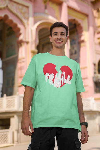 Fragile | Typography | Dropped Sleeve Unisex Tee