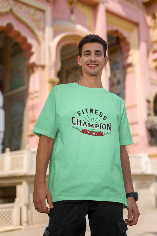 Fitness Champion | Retro Theme | Dropped Sleeve Unisex Tee