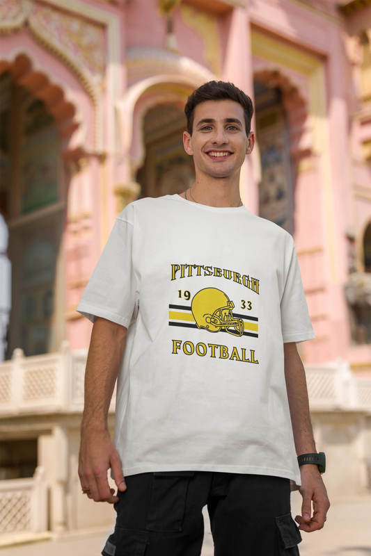 Pittsburgh Football  | Retro Theme | Dropped Sleeve Unisex Tee