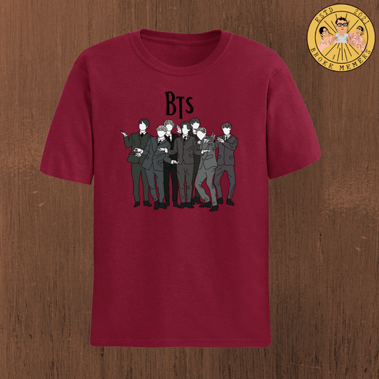 BTS Combo Set including BTS Squad T-shirt, Mask & BTS Character sticker
