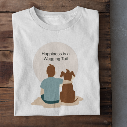 Happiness is a wagging tail (Male) | Premium Men Half Sleeve T-shirt