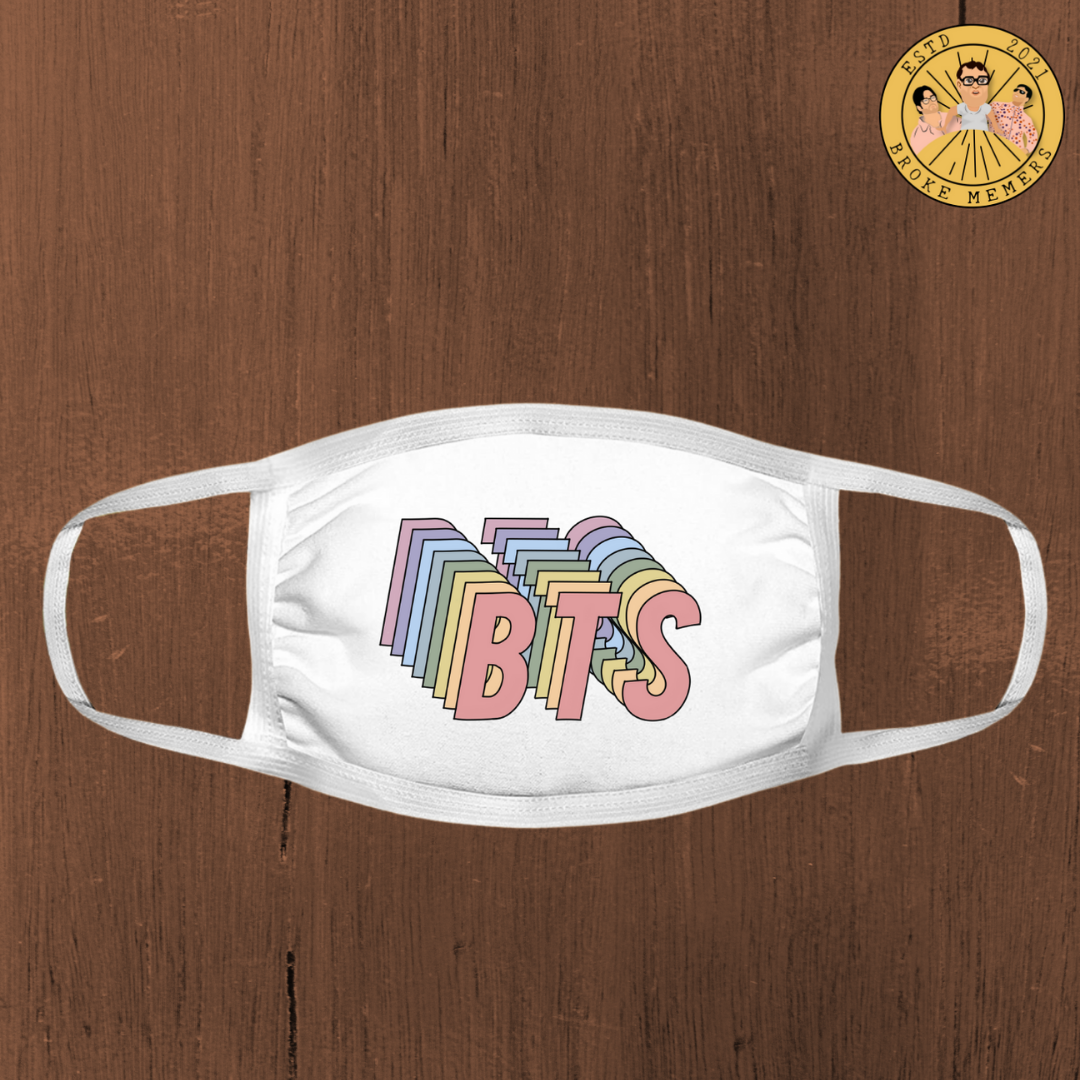 BTS Combo Set including BTS Squad T-shirt, Mask & BTS Character sticker