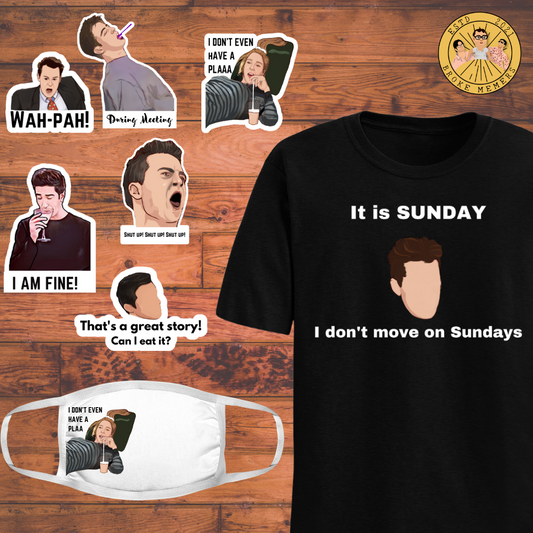 F.R.I.E.N.D.S Combo Set III - including It's a Sunday T-shirt, Mask & Friends sticker