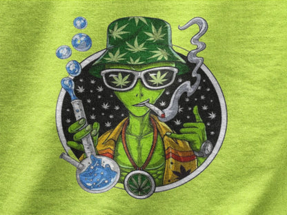 Alien with bong | Premium Unisex Winter Hoodie