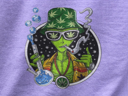 Alien with bong | Premium Unisex Winter Hoodie