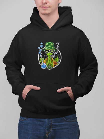 Alien with bong | Premium Unisex Winter Hoodie