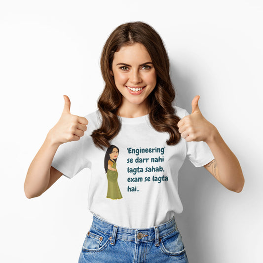 Engineering se darr nahi lagta sahab | Premium Half Sleeve Unisex T-Shirt