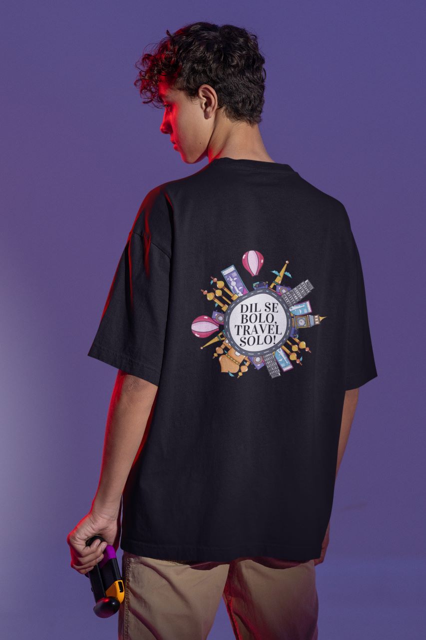Dil se Bolo Travel Solo | Premium Oversized Half Sleeve Unisex T-Shirt