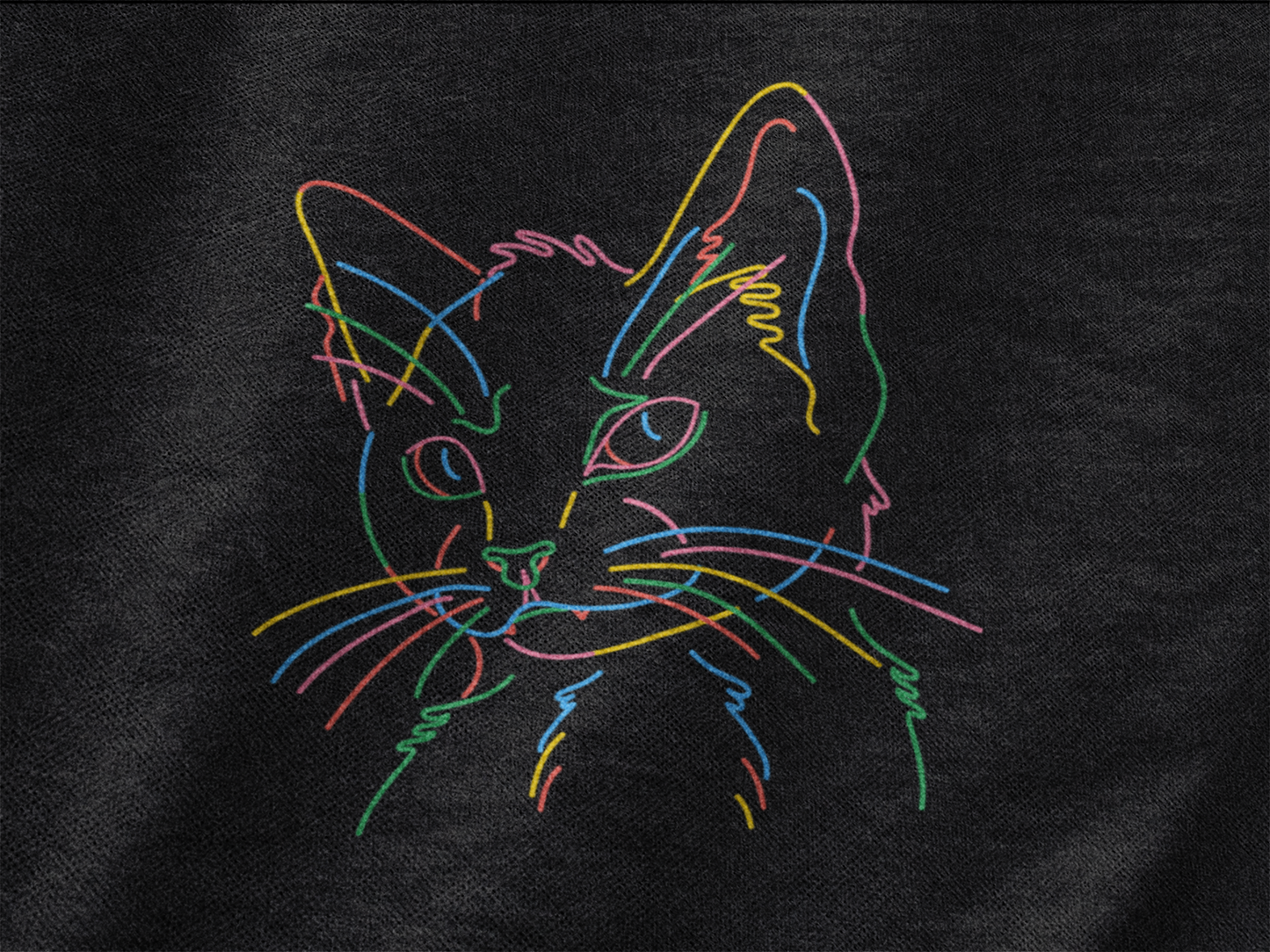 Colourful cat | Premium Oversized Half Sleeve Unisex T-Shirt
