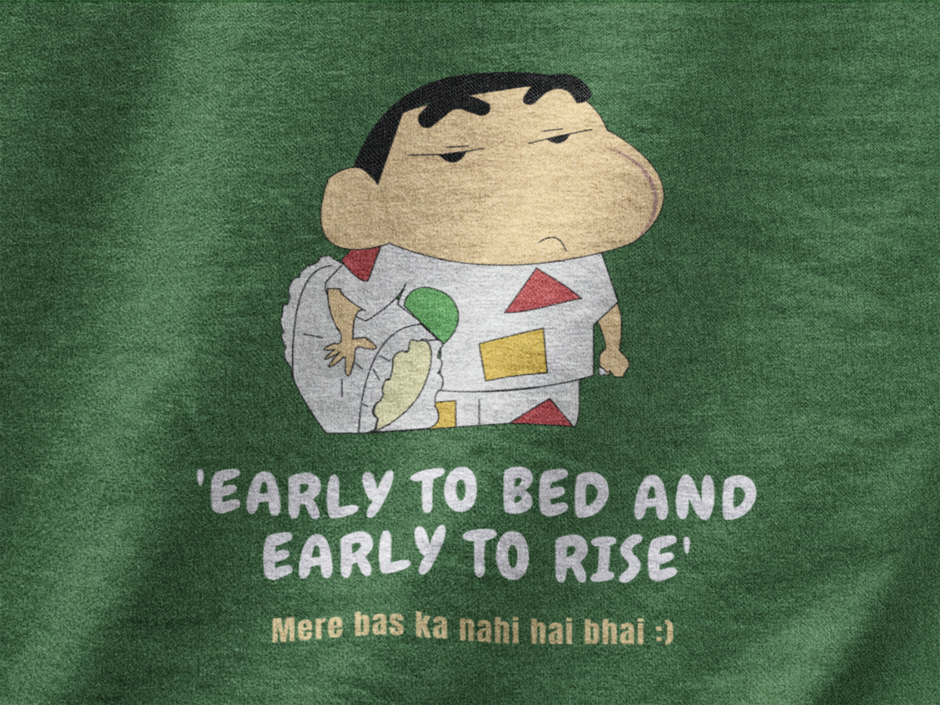 Early to Bed and Early to Rise Shinchan Half Sleeve Unisex T-Shirt