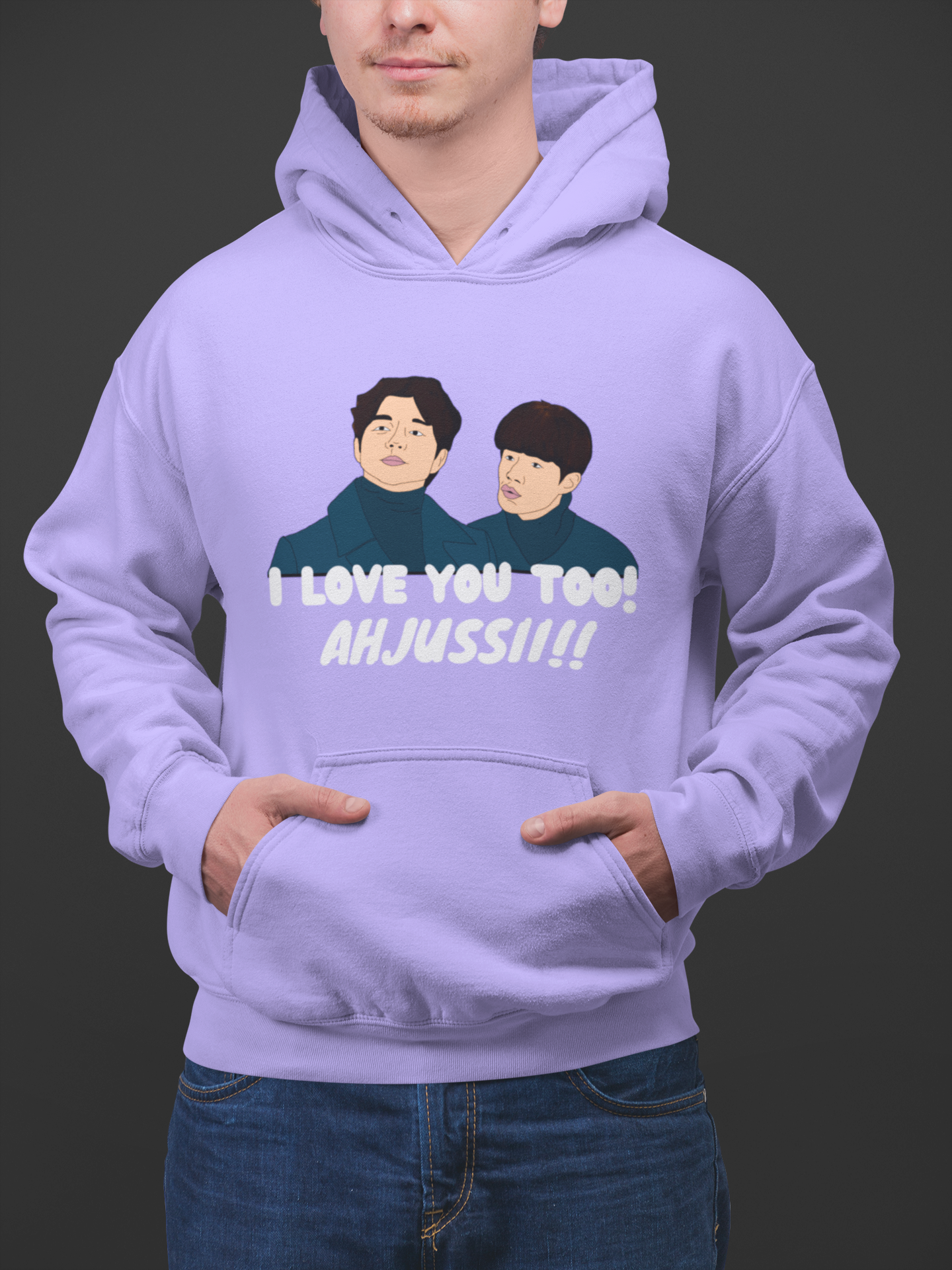 I love you too AHJUSSI !! | Premium Unisex Winter Hoodie