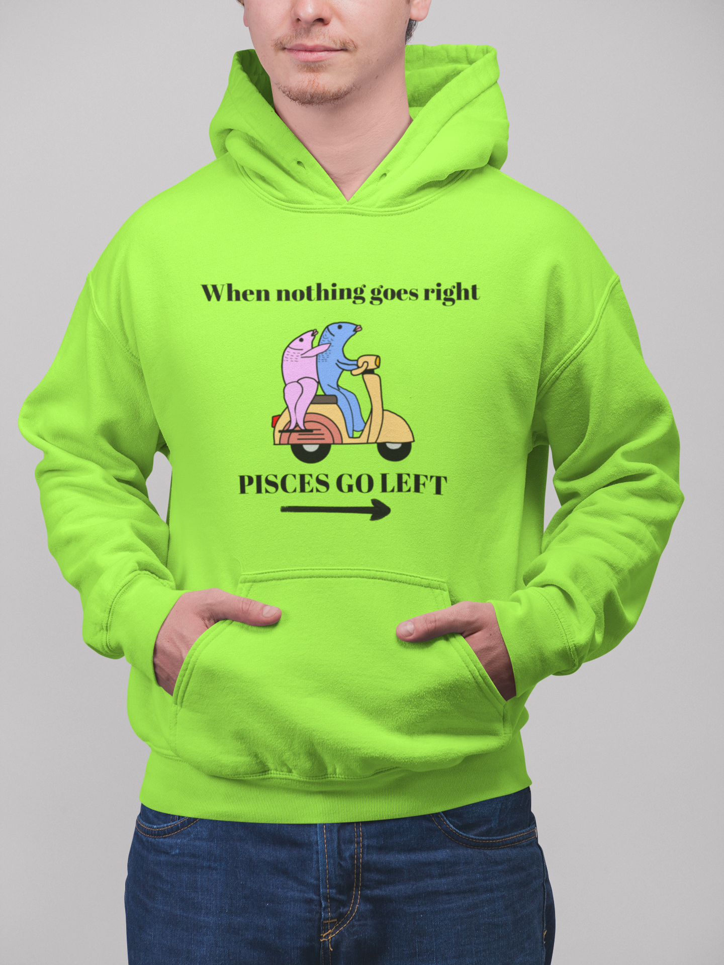 Pisces go left | Premium Unisex Winter Hoodie