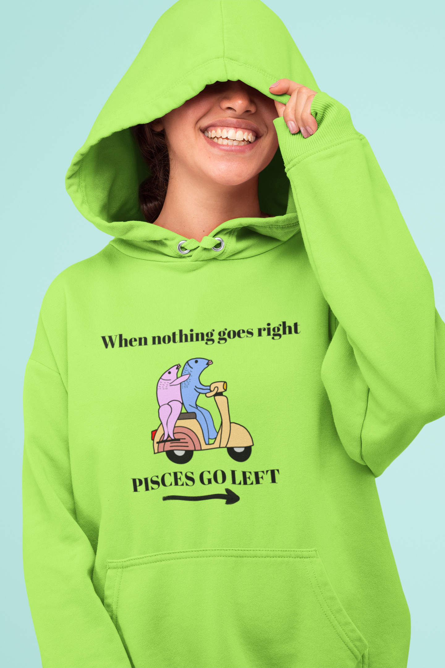 Pisces go left  | Premium Unisex Winter Hoodie