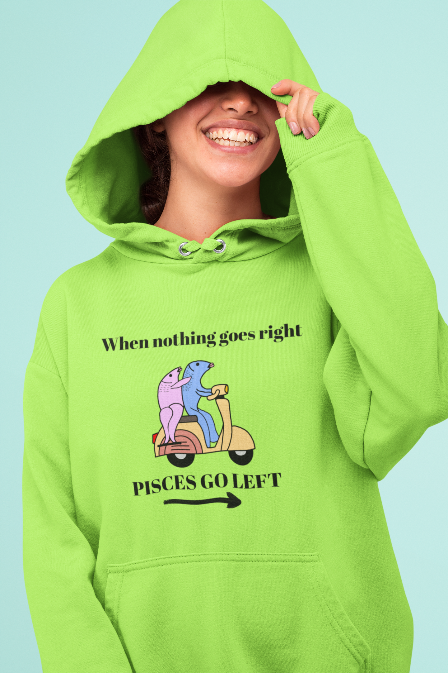 Pisces go left | Premium Unisex Winter Hoodie